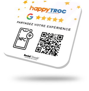 Plaque connectee Google Avis HappyTroc