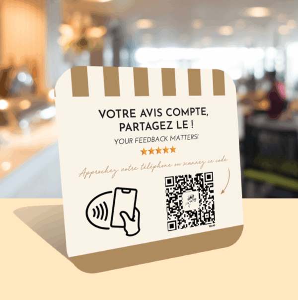 Plaque NFC Google avis - Amorino